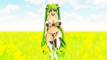 Play Cow girl with huge boobs go to milking machine